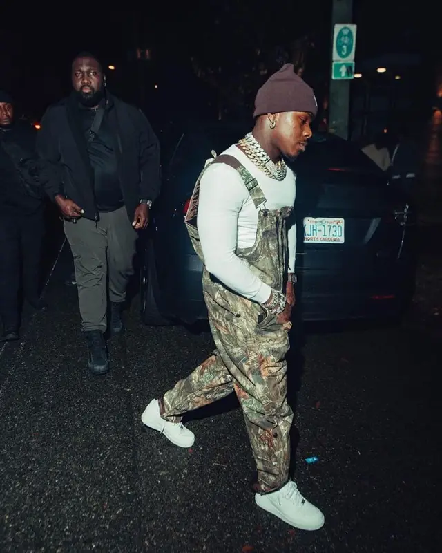 DaBaby outfit in Rick Owens, Carhartt, and Realtree , 2023