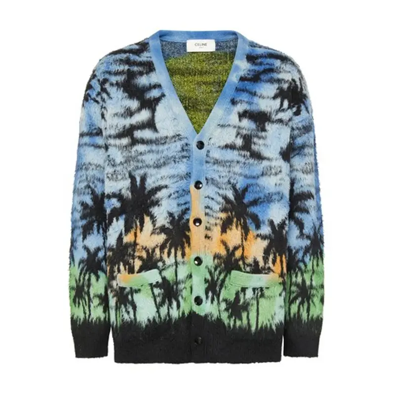 Celine Sunset Cotton Cardigan In Blue $2800