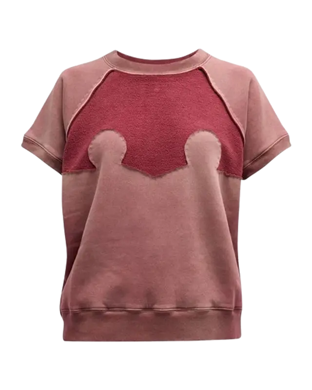 Maison Margiela Short-sleeve Contrast Sweatshirt In Burnt Oran $1390
