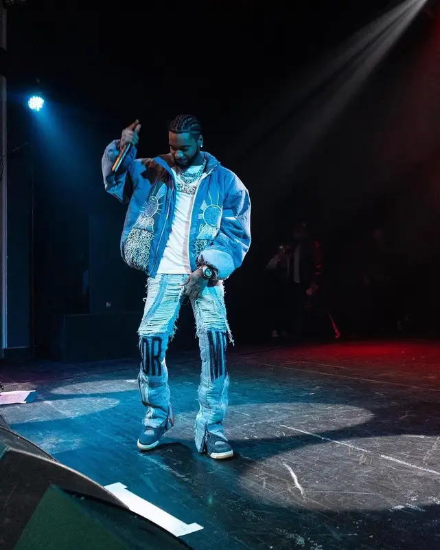 Key Glock outfit in Who Decides War, Hanes, and Jordan, 2023