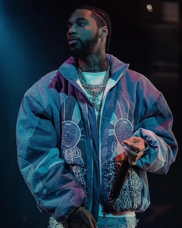 Key Glock outfit in Who Decides War, Hanes, and Jordan, 2023