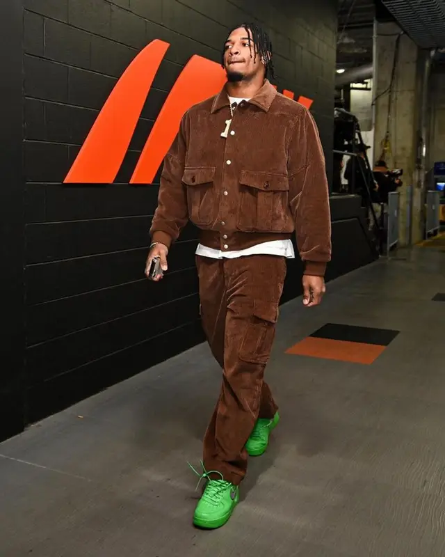 Ja'Marr Chase outfit in Kenzo and Nike, 2023