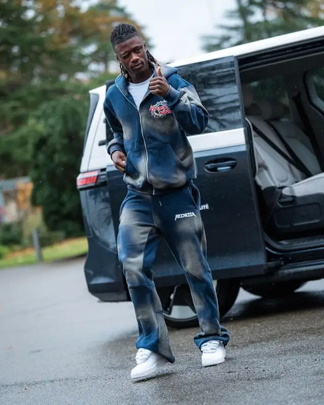 Eduardo Camavinga outfit in Ricchezza Forever and Nike, 2023