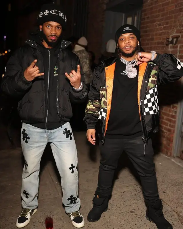Don Q outfit in Celine, Amiri, and Balenciaga, 2023
