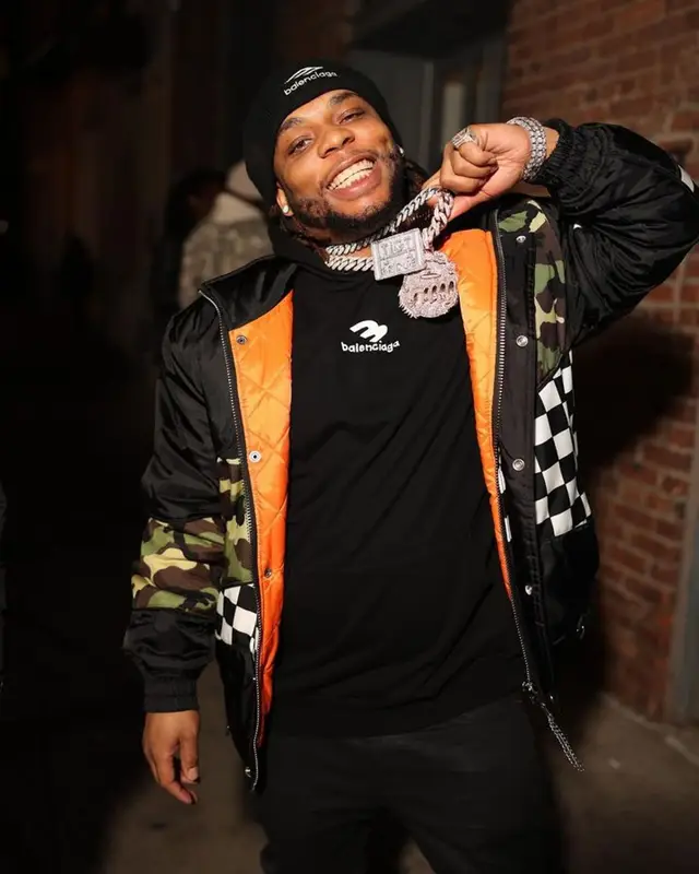 Don Q outfit in Celine, Amiri, and Balenciaga, 2023