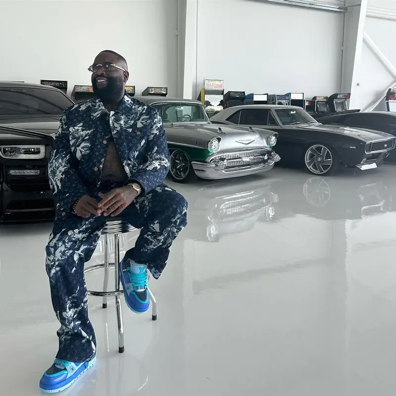 Rick Ross outfit in Louis Vuitton, 2023