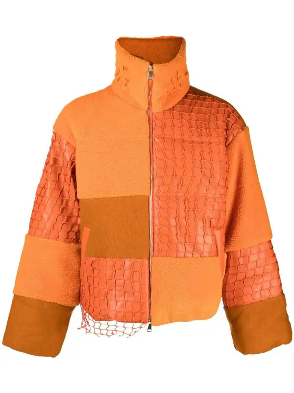 Who Decides War Birds Eye View Padded Jacket In Orange $1160