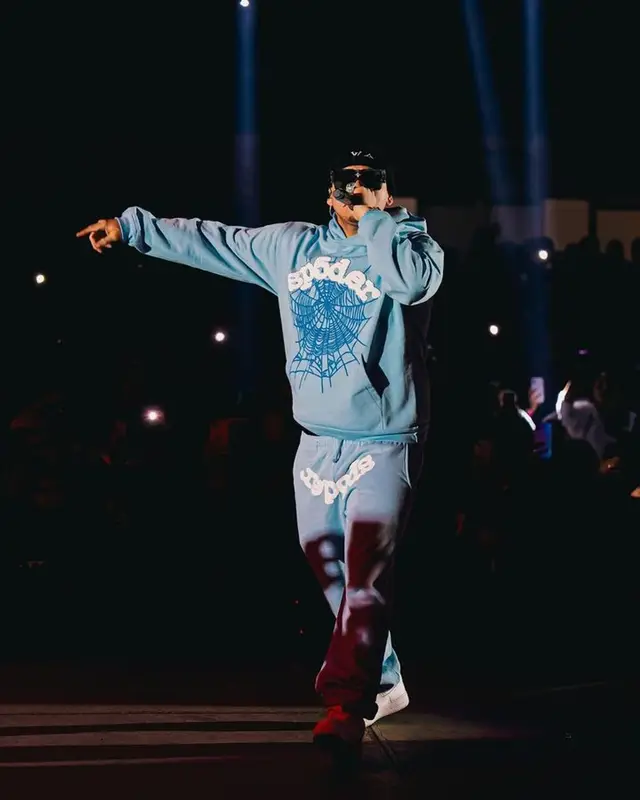 Fuerza Regida outfit in Spider Worldwide, Nike, and Louis Vuitton, 2023