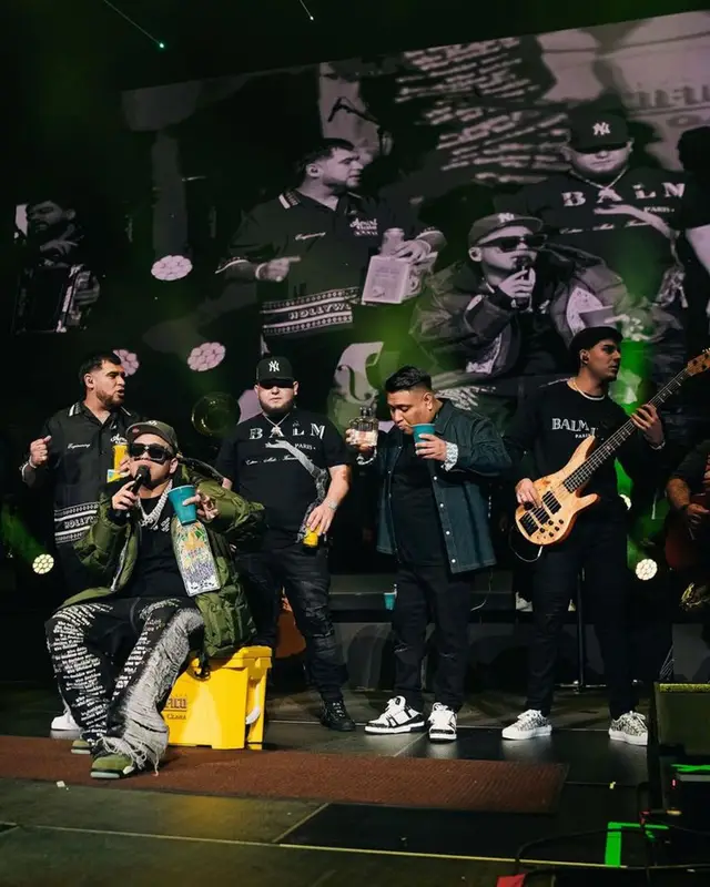 Fuerza Regida outfit in Who Decides War, Louis Vuitton, and New Era, 2023