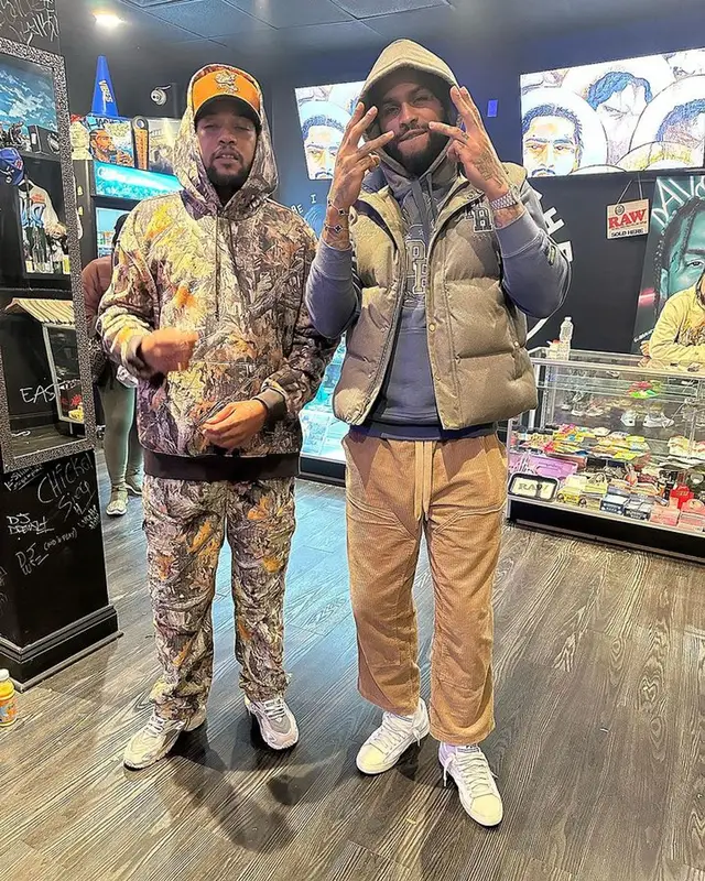 Dave East outfit in Puma and Rhude, 2023