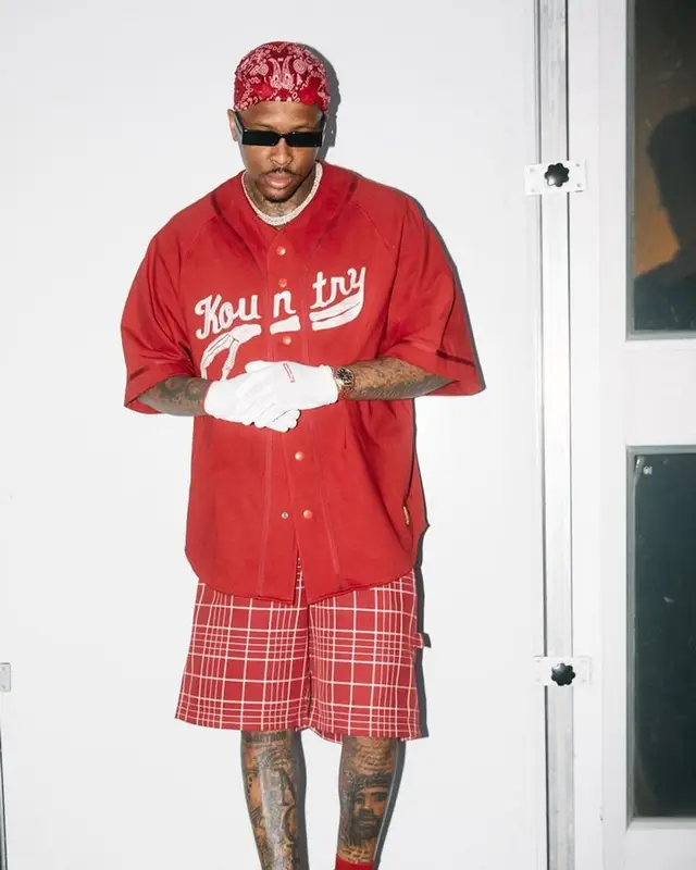 YG outfit in Kapital, Audemars Piguet, and A BETTER FEELING, 2023
