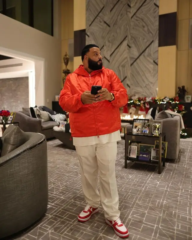 DJ Khaled outfit in Louis Vuitton, Nike, and Audemars Piguet, 2023