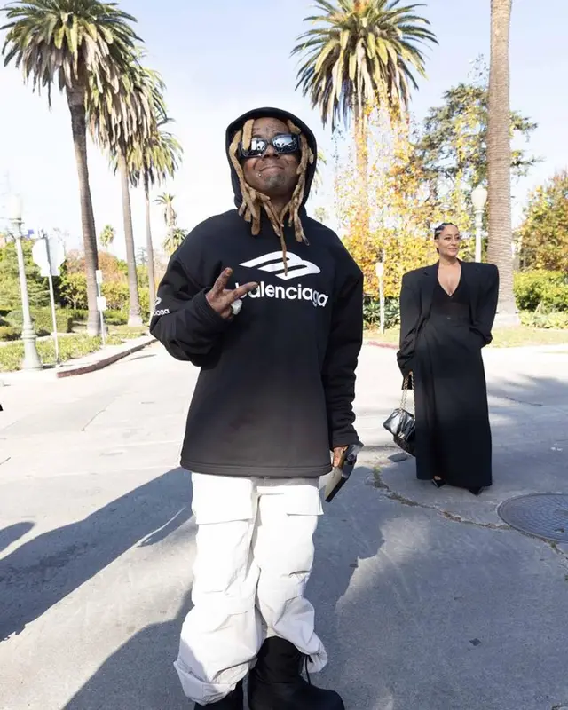 Lil Wayne outfit in Balenciaga, 2023
