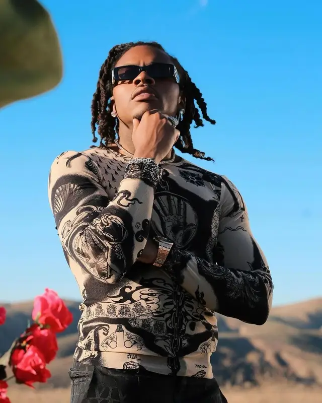 Gunna outfit in Jean Paul Gaultier, 2023