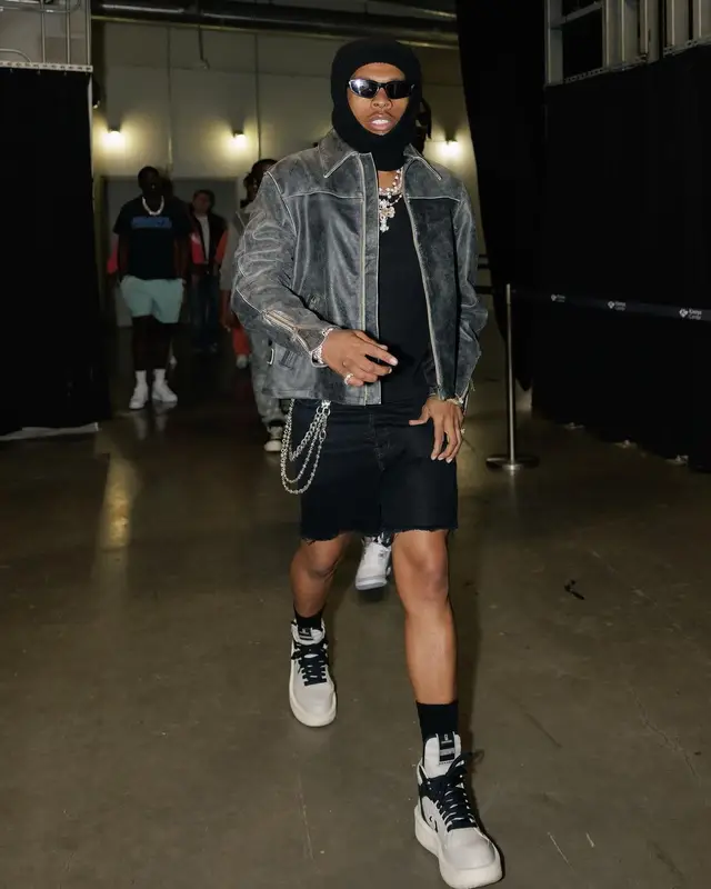 Lil Baby outfit in Enfants Riches Deprimes, Saint Laurent, and Rick Owens, 2023