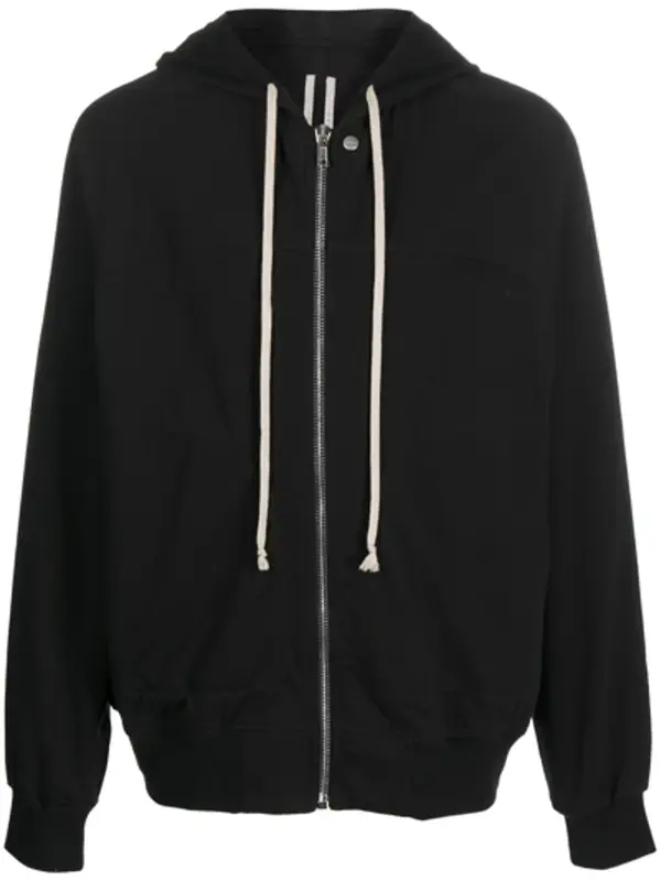 Rick Owens Zip-Up Cotton Black Hoodie $997