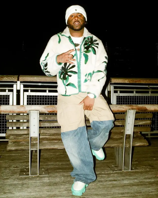 03 Greedo outfit in Balenciaga, Pyer Moss, and Louis Vuitton, 2023
