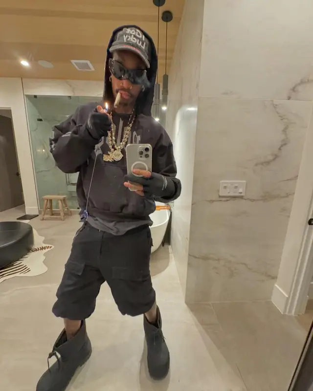 Wiz Khalifa outfit in Erewhon Market, Balenciaga, and Vetements, 2023