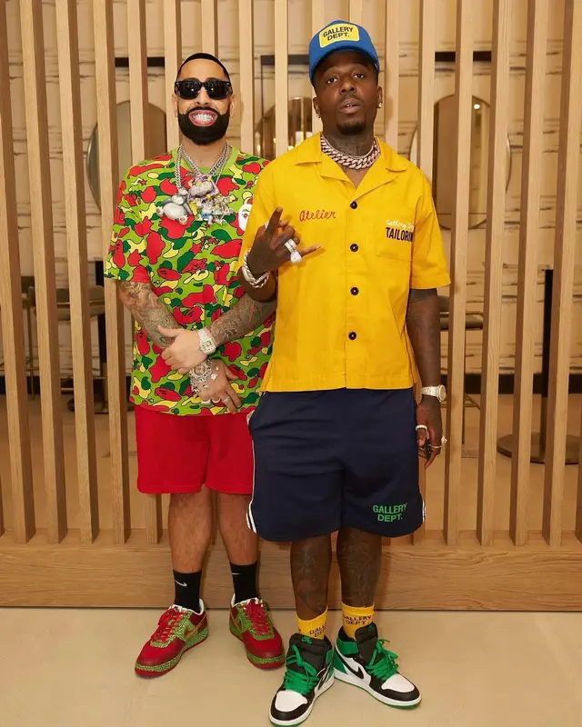 Big Trill outfit in Bape, Supreme, and Nike, 2023