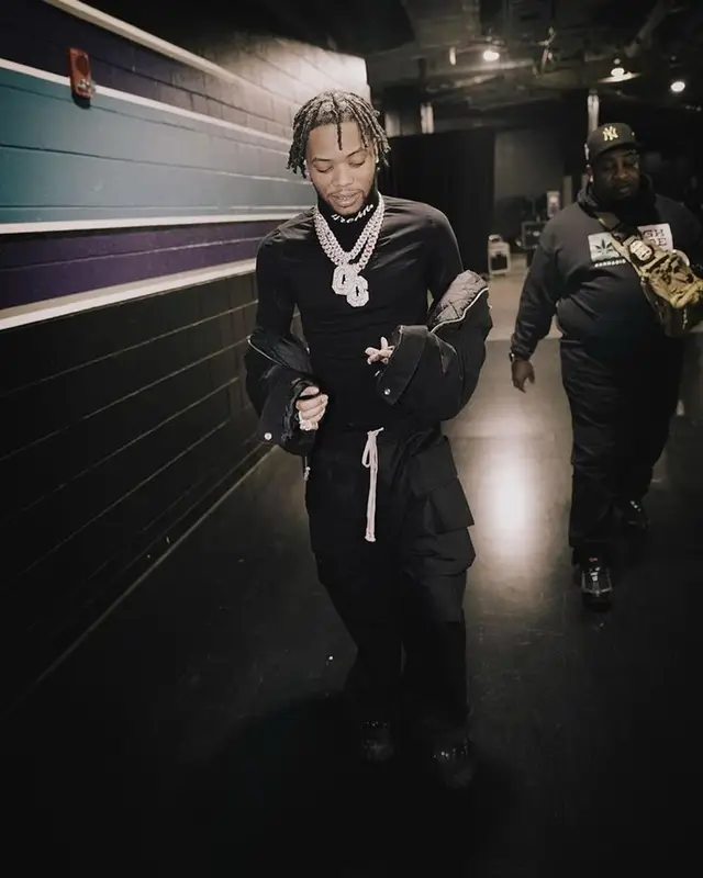 Lil Migo outfit in Rick Owens, Nike, and Gucci, 2023