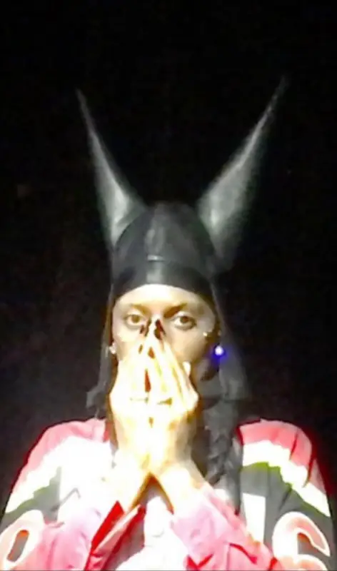 Playboi Carti outfit in Hood by Air and Anonymous Club, 2023