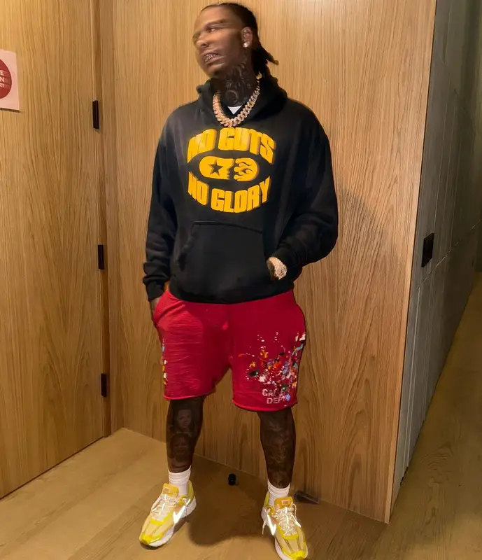 Moneybagg Yo outfit in Hellstar, Gallery Dept., and Nike, 2023