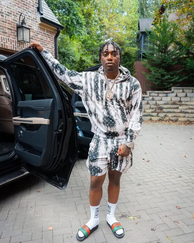 Fredo Bang outfit in Amiri and Gucci, 2023