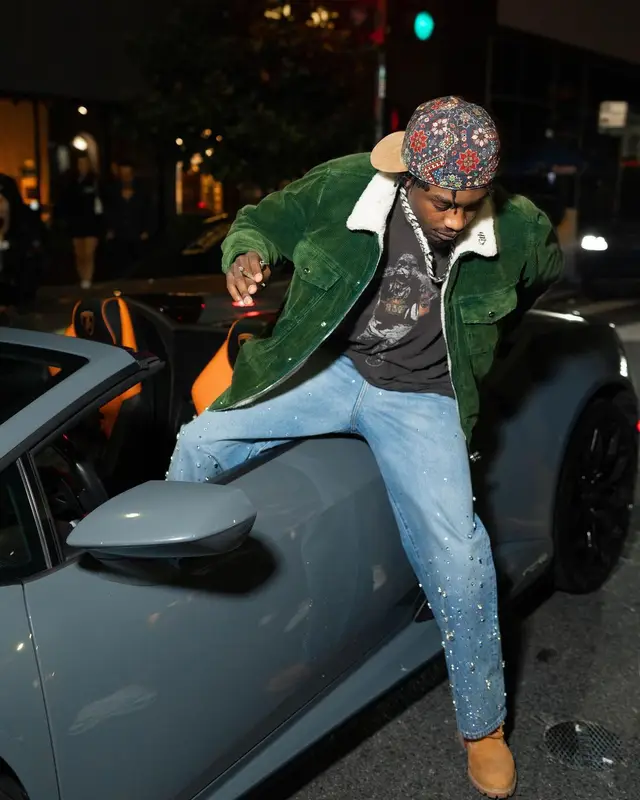Lil Tjay outfit in Timberland, ’47, and Kith, 2023