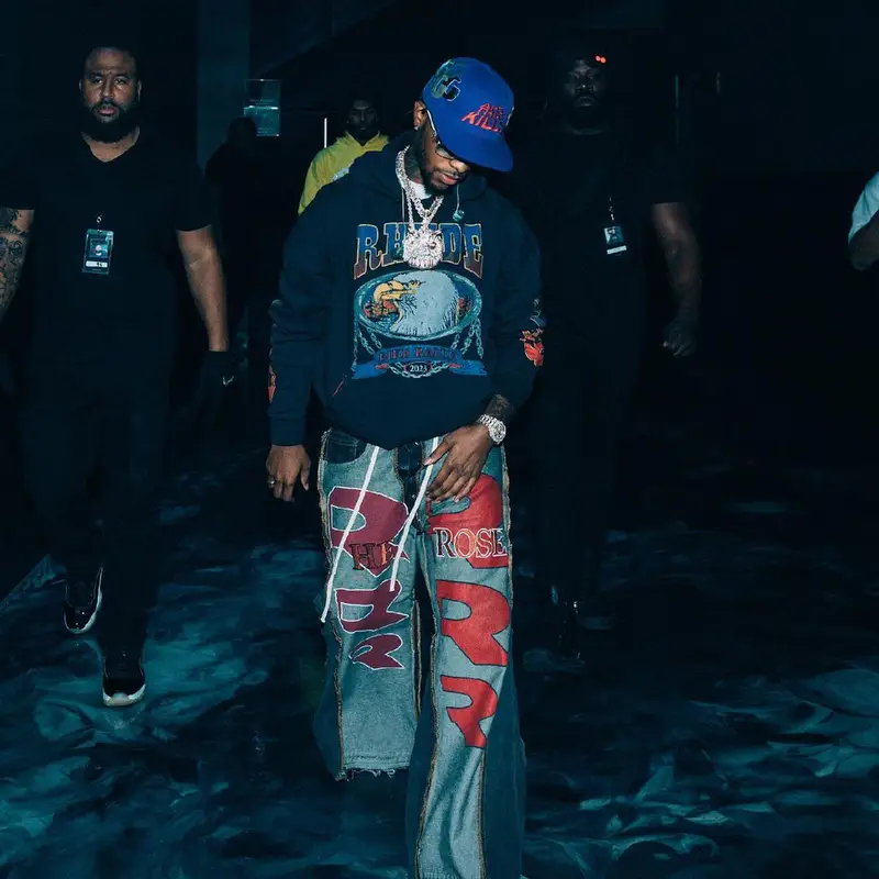 Toosii outfit in Rhude, Nike, and Gallery Dept., 2023