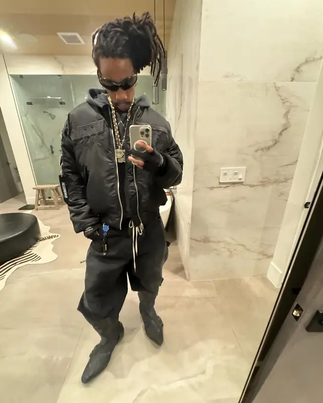 Wiz Khalifa outfit in Vetements, Balenciaga, and Alpha Industries, 2023