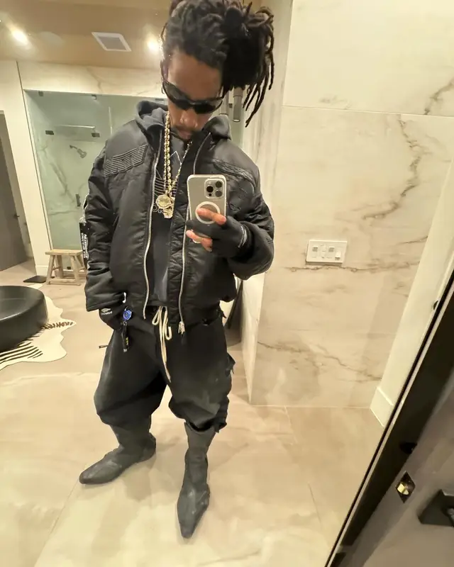 Wiz Khalifa outfit in Vetements, Balenciaga, and Alpha Industries, 2023