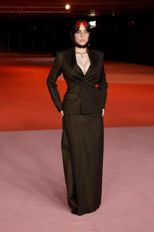 Billie Eilish outfit in Jean Paul Gaultier and Chrome Hearts, 2023