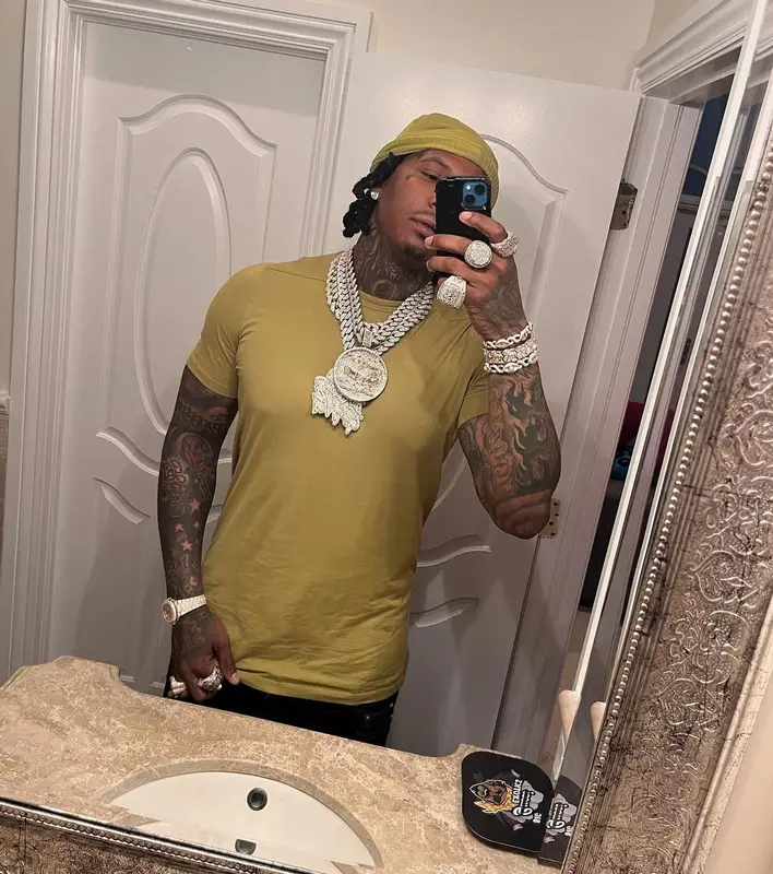Moneybagg Yo outfit in KidSuper, Louis Vuitton, and Rick Owens, 2023