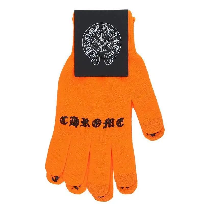 Chrome Hearts Orange Logo Print Work Gloves $1295