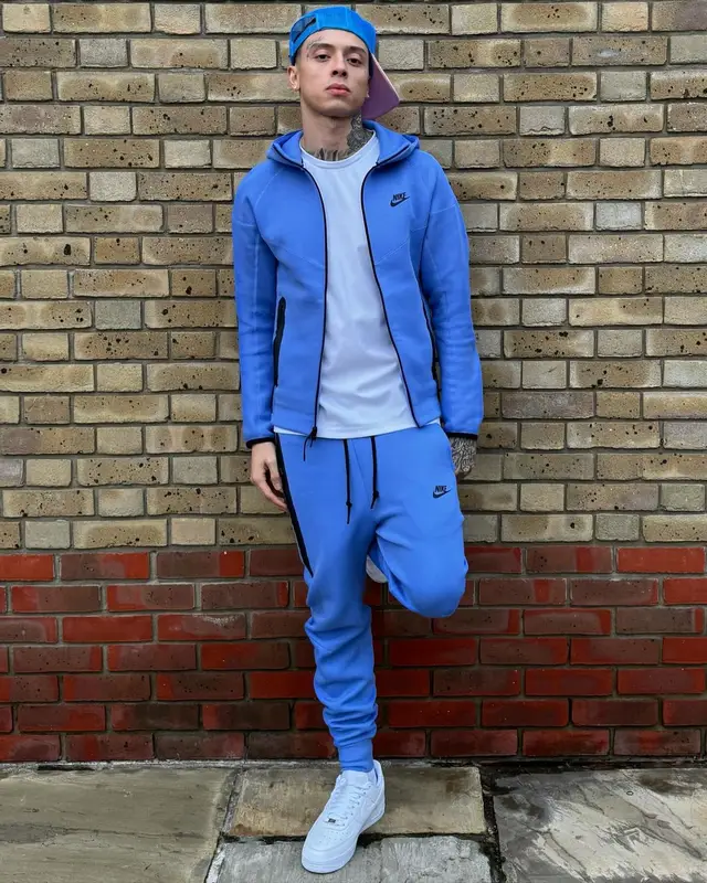 Central Cee outfit in Nike and Kapital, 2023