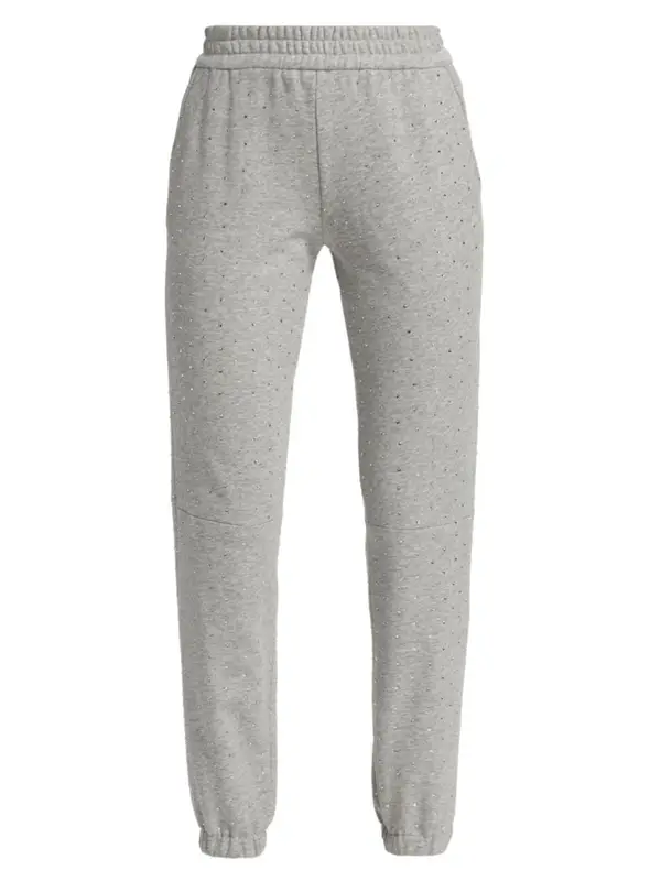 Generation Love Heather Grey Ellery Crystal-embellished Cotton-blend Sweatpants $185