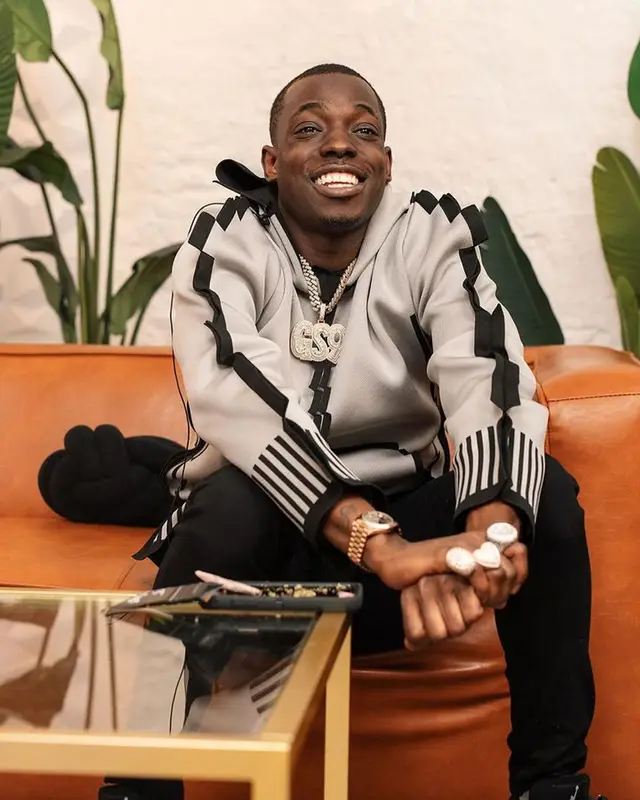 Bobby Shmurda outfit in Loewe, Amiri, and Jordan, 2023