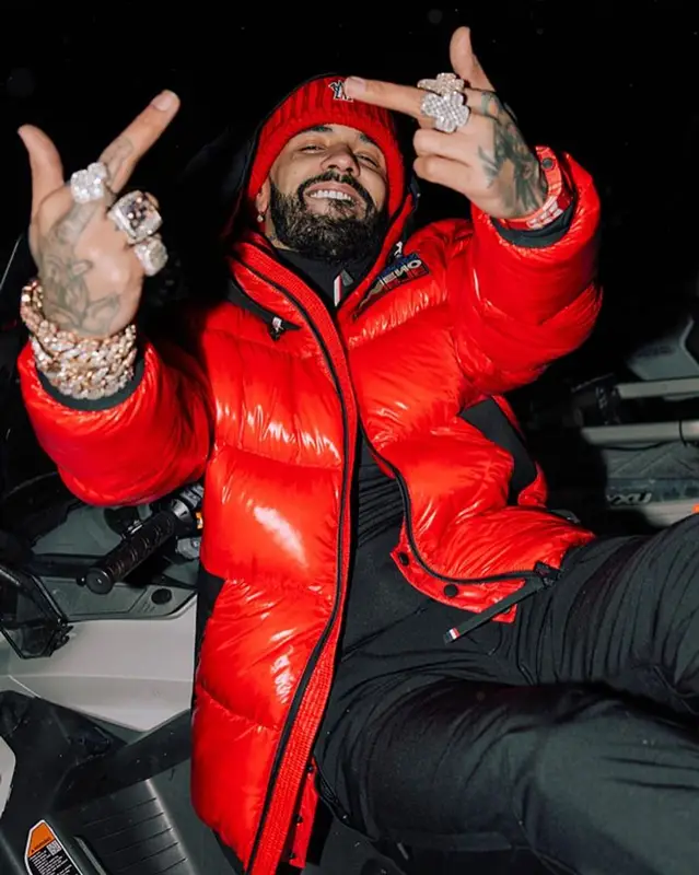 Anuel AA outfit in Moncler, 2023