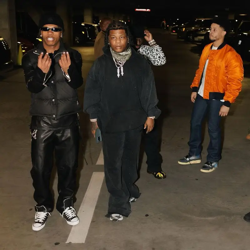 Lil Baby outfit in Converse and Chrome Hearts, 2023