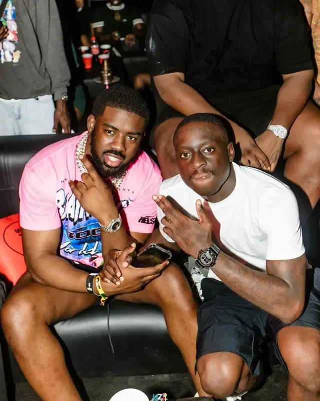 Tion Wayne outfit in Hellstar and Nike, 2023