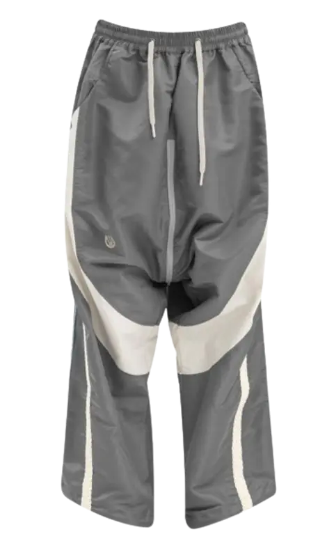Namesake Grey White Curved-Trim Trackpants $468