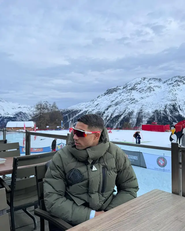 Achraf Hakimi outfit in Moncler, Oakley, and Pharrell Williams, 2023