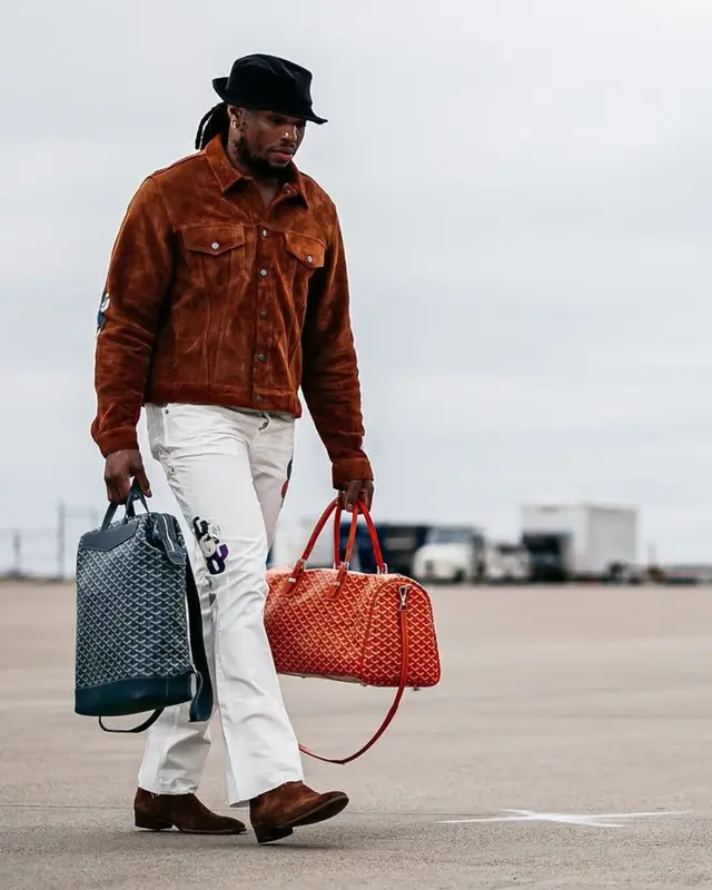 Derrick Henry outfit in Goyard and Gallery Dept., 2024