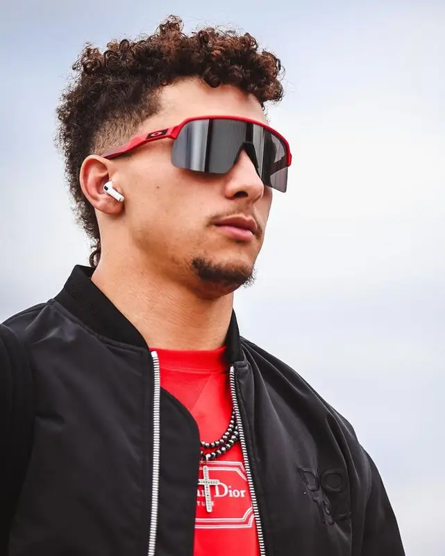 Patrick Mahomes II outfit in Dior, Amiri, and Oakley, 2024
