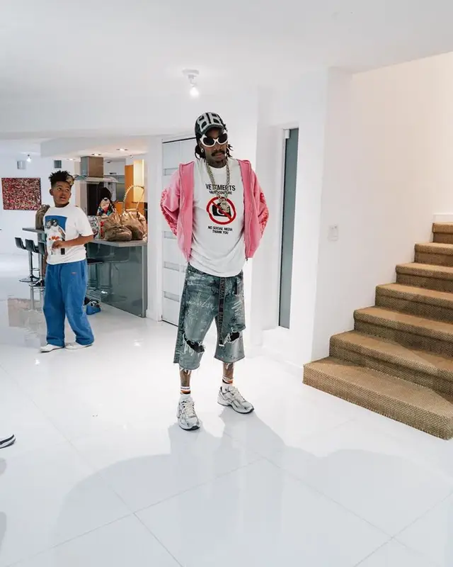 Wiz Khalifa outfit in Vetements, Balenciaga, and Chrome Hearts, 2024