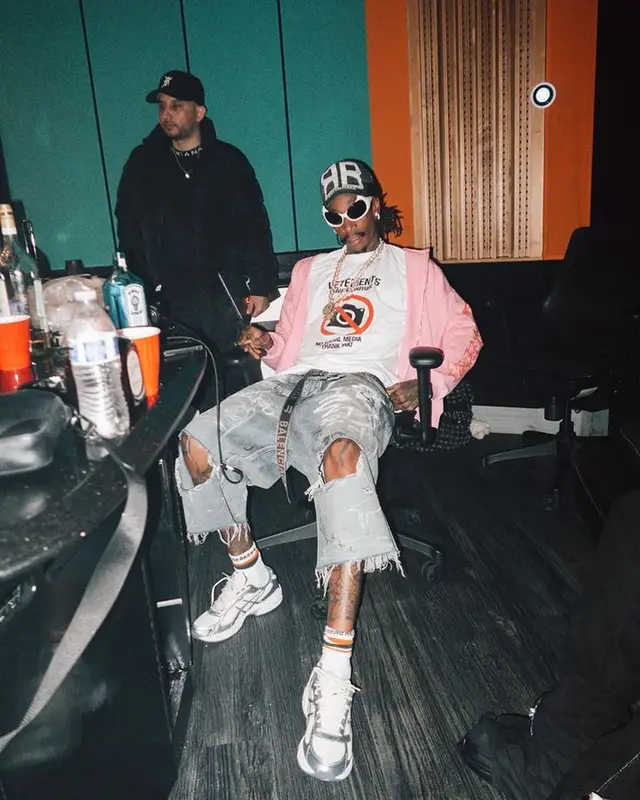 Wiz Khalifa outfit in Vetements, Balenciaga, and Chrome Hearts, 2024