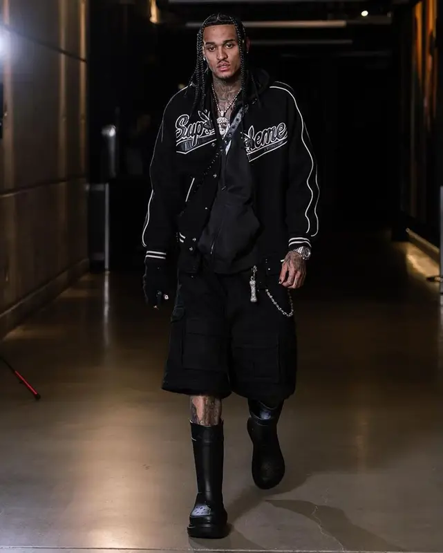 Jordan Clarkson outfit in Supreme, Balenciaga, and Playboy, 2024