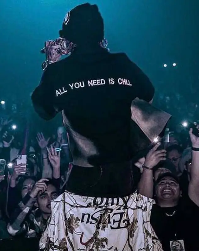 Swae Lee outfit in Evisu, Adidas, and The Candy Plug, 2024