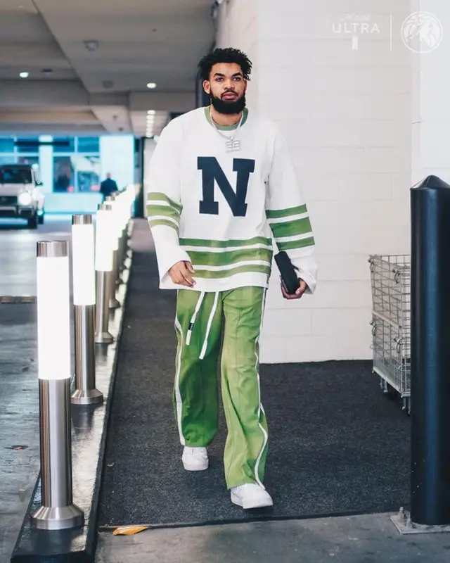 Karl Anthony Towns outfit in Nahmias and Nike, 2024