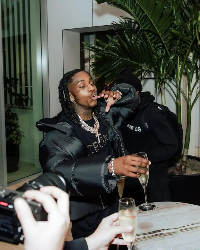 Polo G outfit in Moncler, Celine, and Rick Owens, 2024